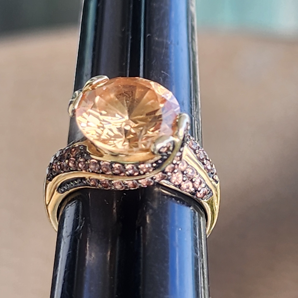Bella Luce Simulate Champagne And Mocha Diamonds 18k Gold Over Sterling Silver